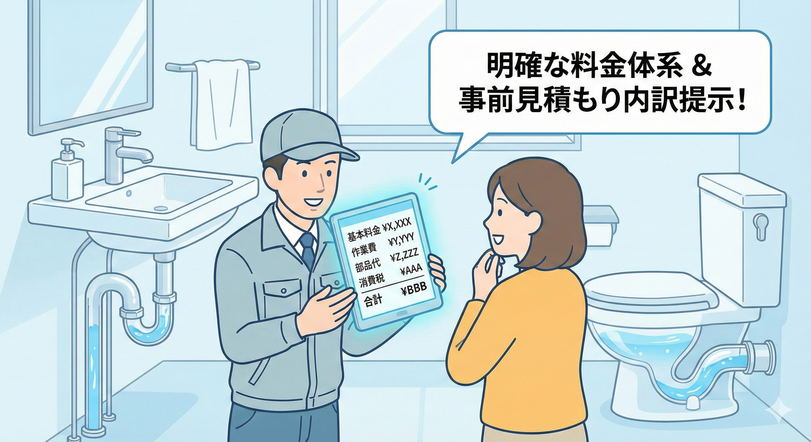 料金体系が明確で、見積もり内訳を事前に提示してくれる